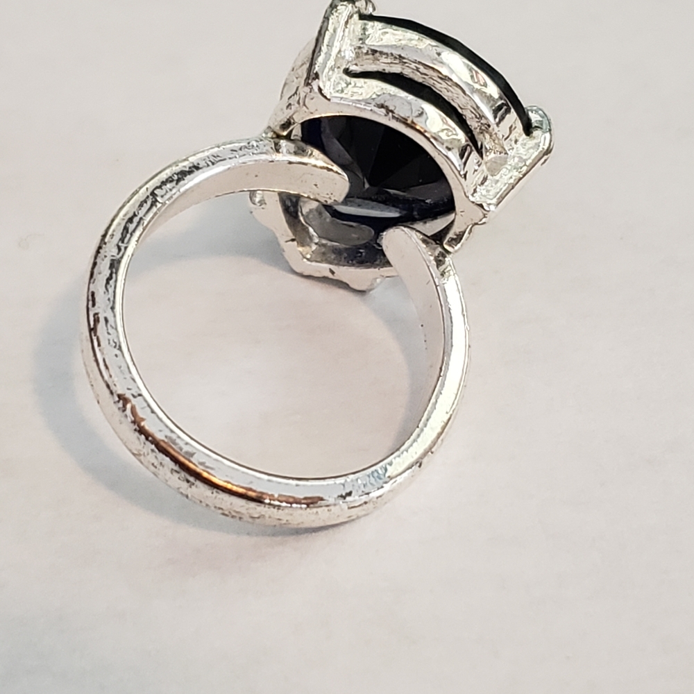 Sapphire Blue Rhinestone Ring - Picture 2 of 2